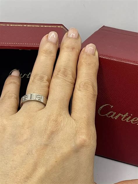 silver love ring cartier|authentic cartier love ring.